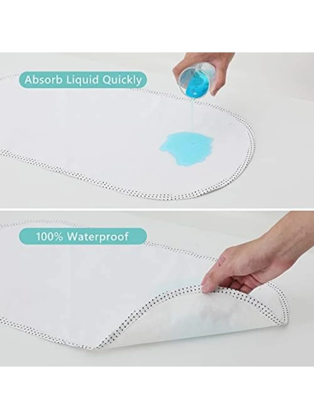 Waterproof Cloth Diaper Changing Pad Liners - 6 Pack, 100% Cotton, Reusable